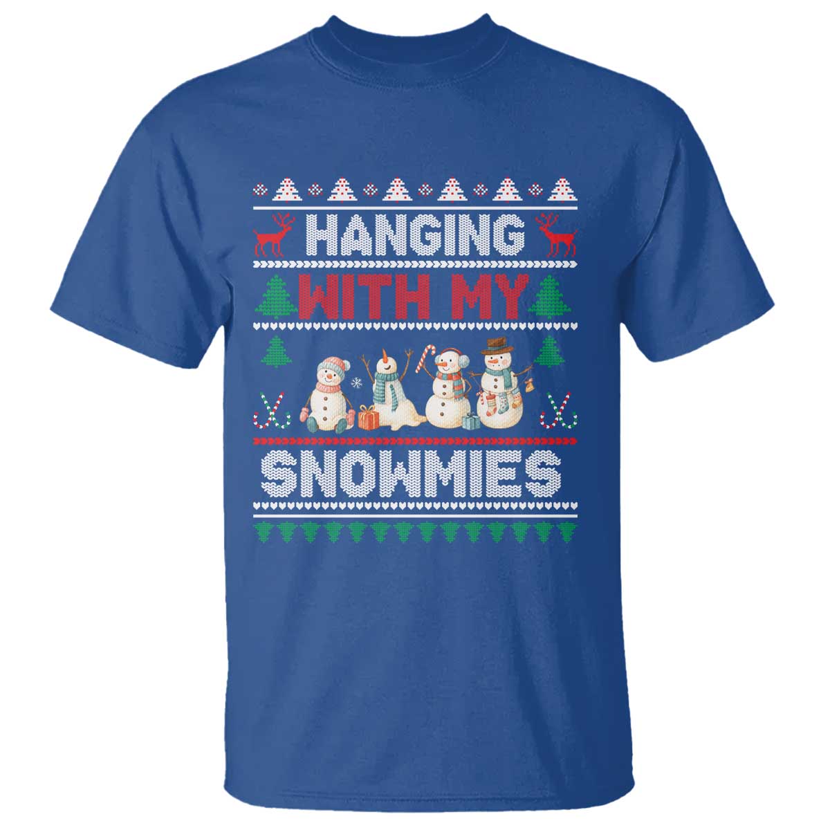 Christmas Snowman T Shirt Hanging With My Snowmies Merry Xmas - Wonder Print Shop