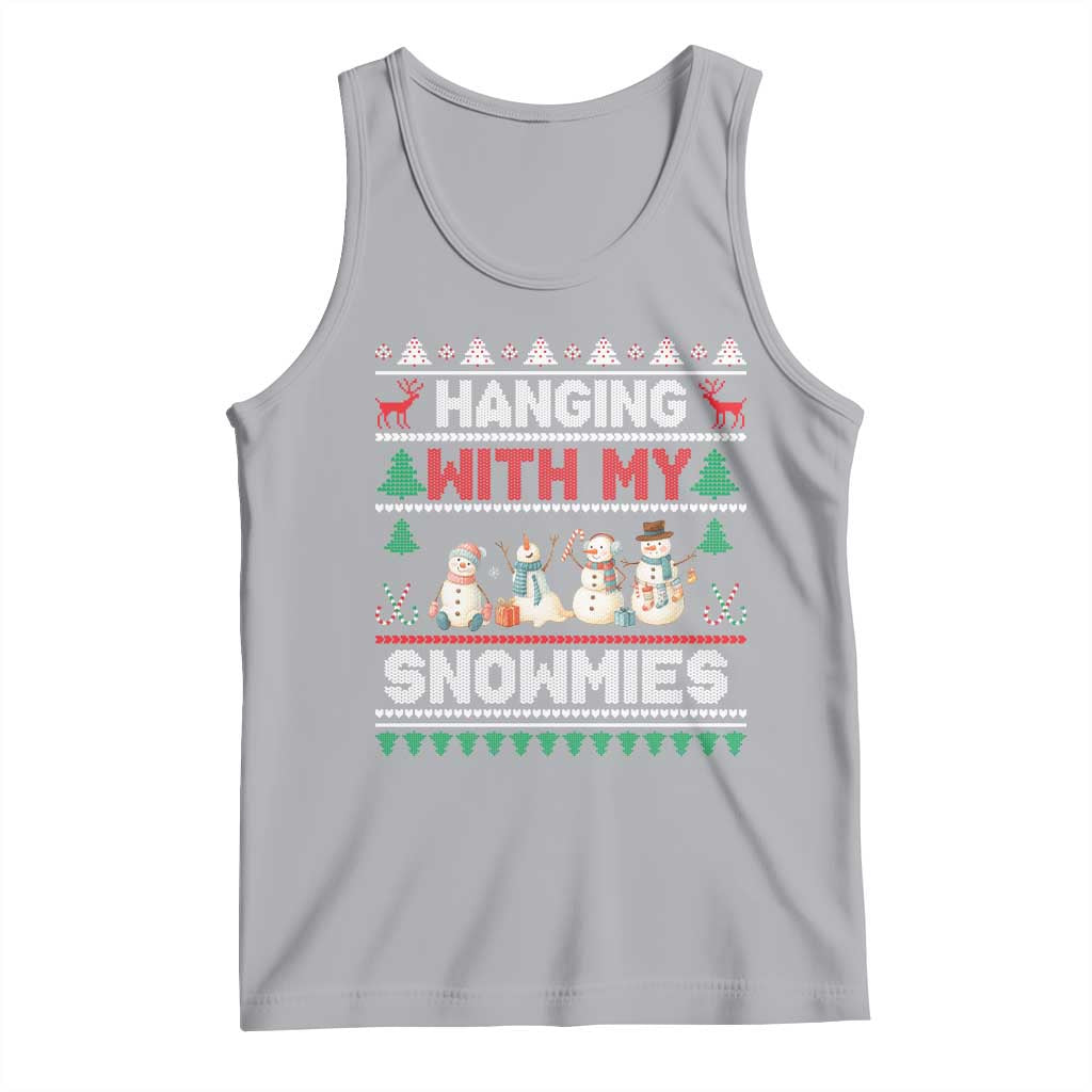 Christmas Snowman Tank Top Hanging With My Snowmies Merry Xmas - Wonder Print Shop