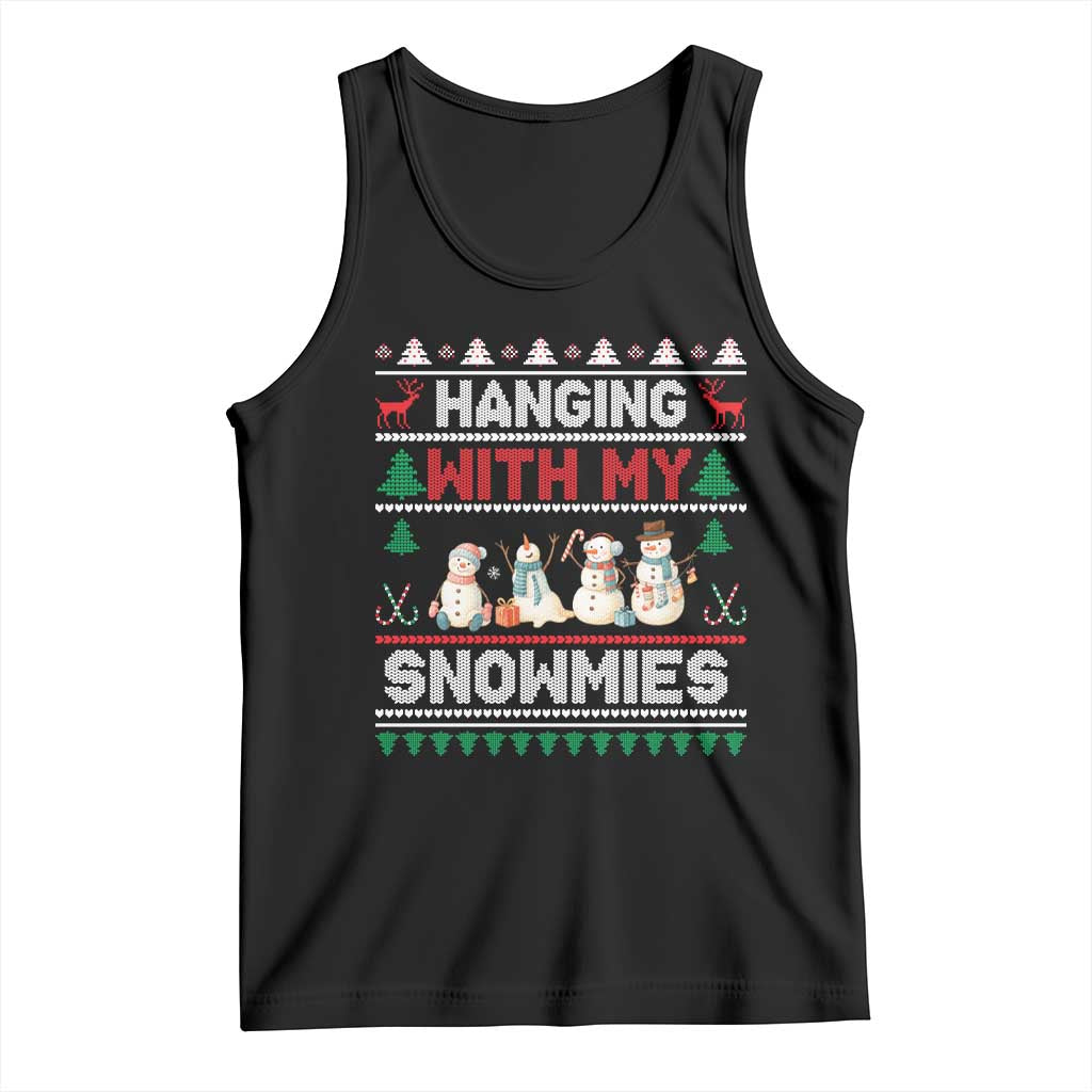 Christmas Snowman Tank Top Hanging With My Snowmies Merry Xmas - Wonder Print Shop