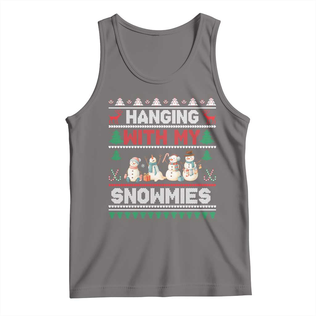 Christmas Snowman Tank Top Hanging With My Snowmies Merry Xmas - Wonder Print Shop