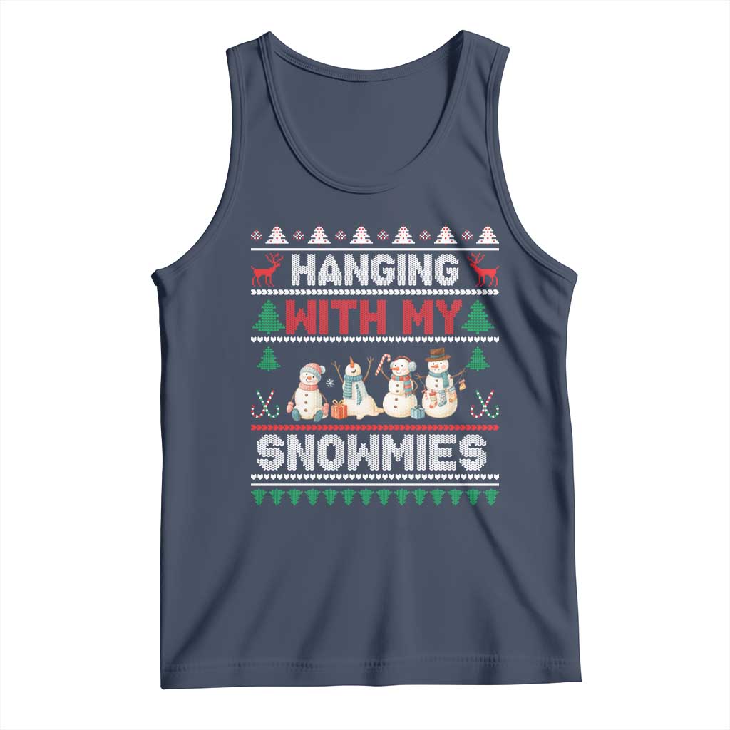 Christmas Snowman Tank Top Hanging With My Snowmies Merry Xmas - Wonder Print Shop