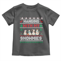 Christmas Snowman Toddler T Shirt Hanging With My Snowmies Merry Xmas - Wonder Print Shop