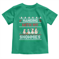 Christmas Snowman Toddler T Shirt Hanging With My Snowmies Merry Xmas - Wonder Print Shop