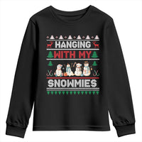 Christmas Snowman Youth Sweatshirt Hanging With My Snowmies Merry Xmas - Wonder Print Shop