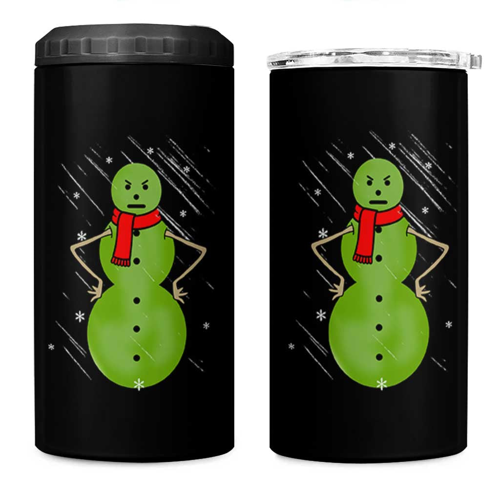Christmas Snowman 4 in 1 Can Cooler Tumbler Funny Angry Snowmen