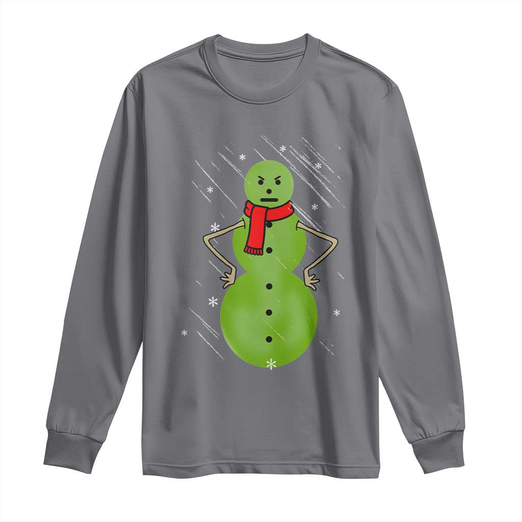 Christmas Snowman Long Sleeve Shirt Funny Angry Snowmen - Wonder Print Shop