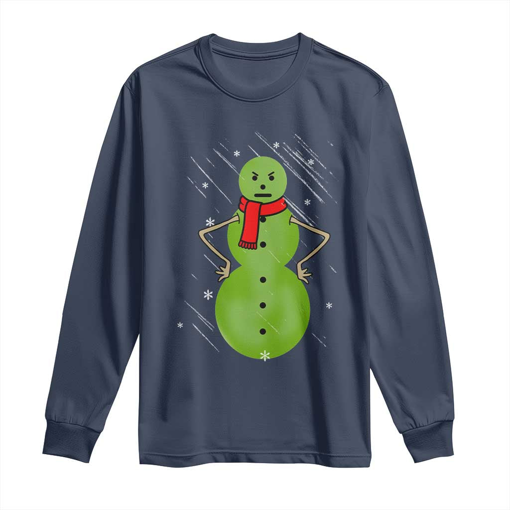 Christmas Snowman Long Sleeve Shirt Funny Angry Snowmen - Wonder Print Shop