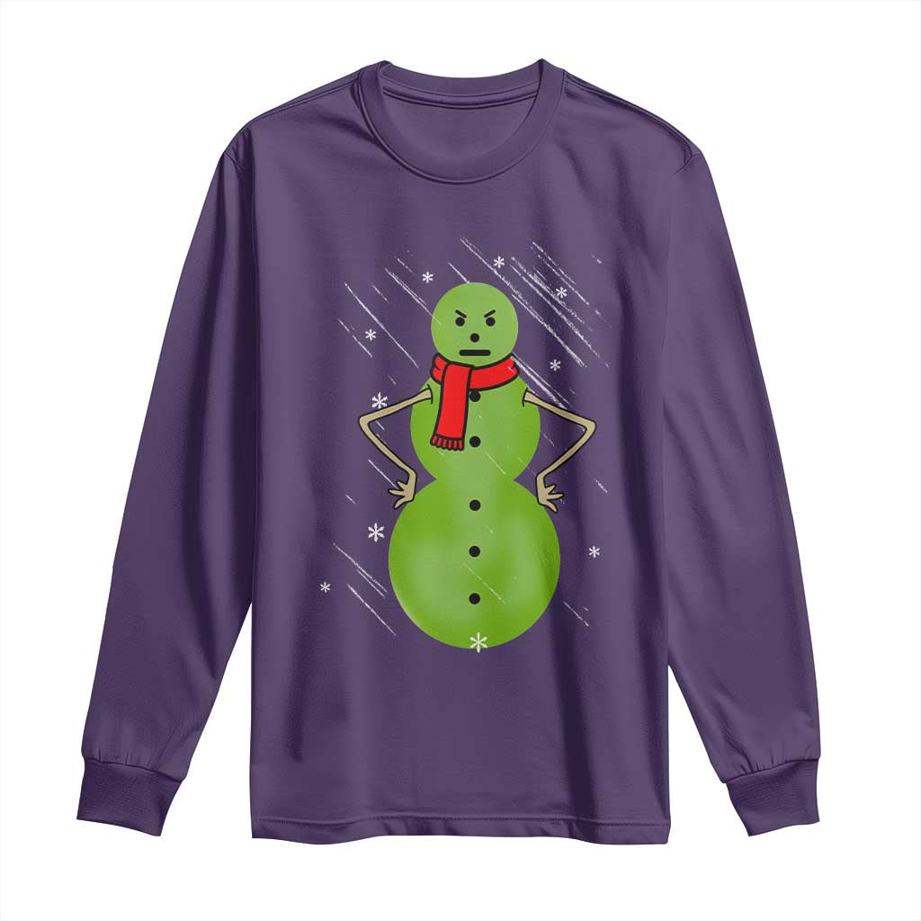 Christmas Snowman Long Sleeve Shirt Funny Angry Snowmen - Wonder Print Shop