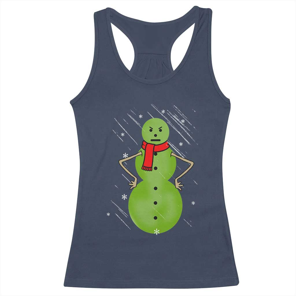 Christmas Snowman Racerback Tank Top Funny Angry Snowmen - Wonder Print Shop