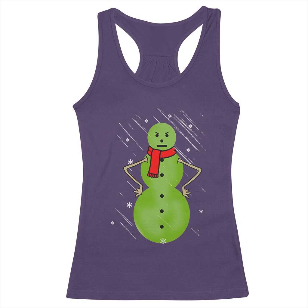 Christmas Snowman Racerback Tank Top Funny Angry Snowmen - Wonder Print Shop