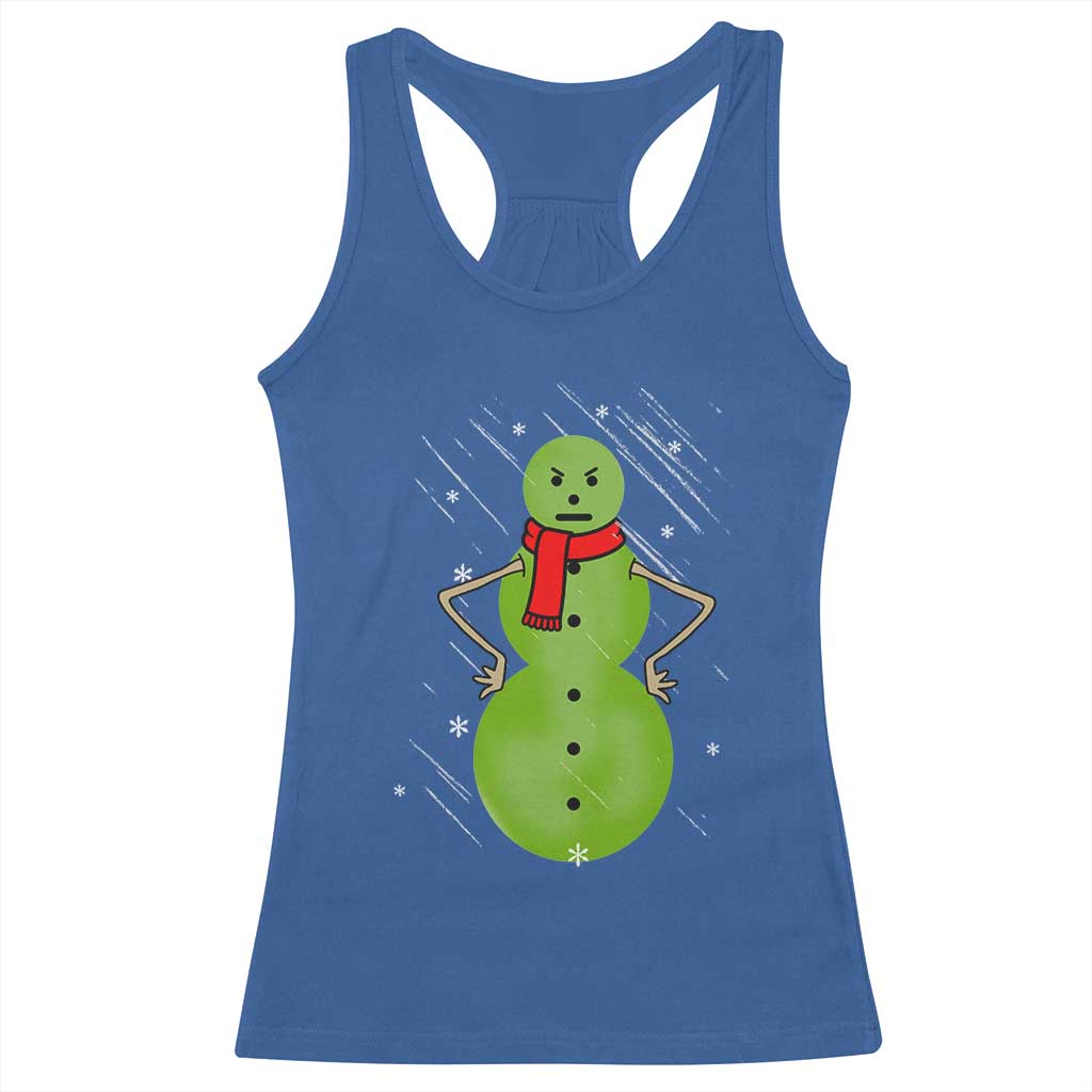 Christmas Snowman Racerback Tank Top Funny Angry Snowmen - Wonder Print Shop