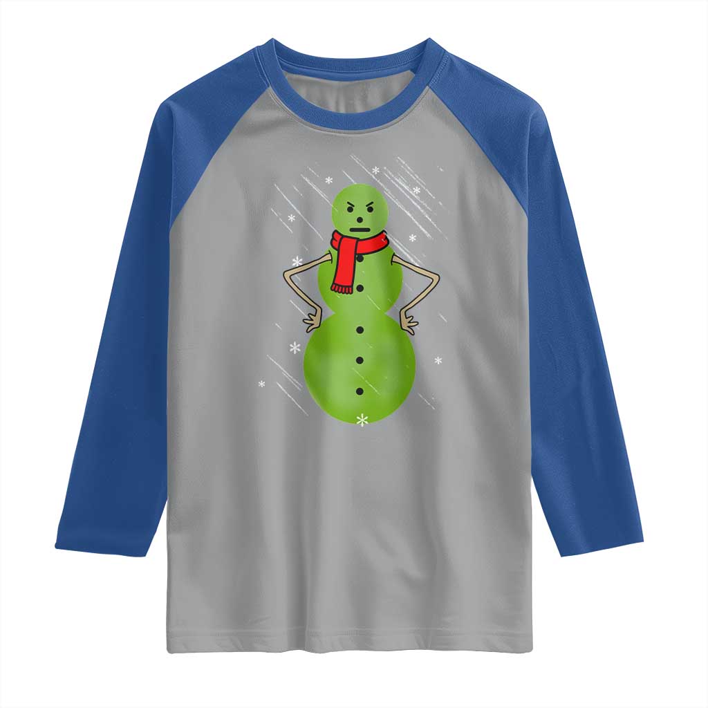 Christmas Snowman Raglan Shirt Funny Angry Snowmen - Wonder Print Shop