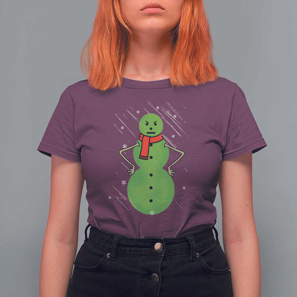 Christmas Snowman T Shirt For Women Funny Angry Snowmen - Wonder Print Shop