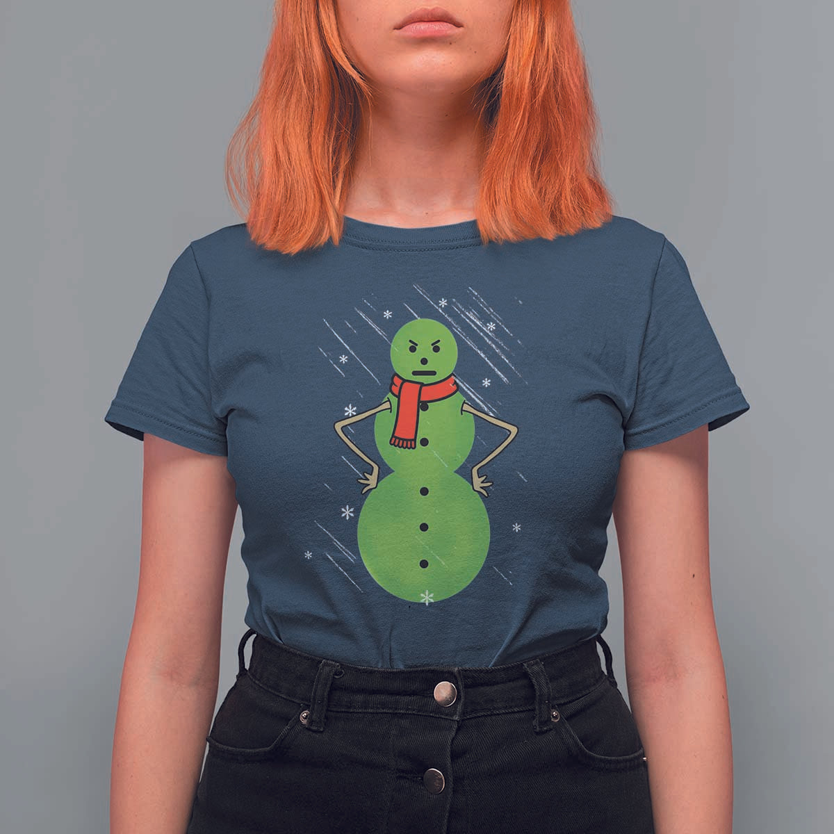Christmas Snowman T Shirt For Women Funny Angry Snowmen - Wonder Print Shop