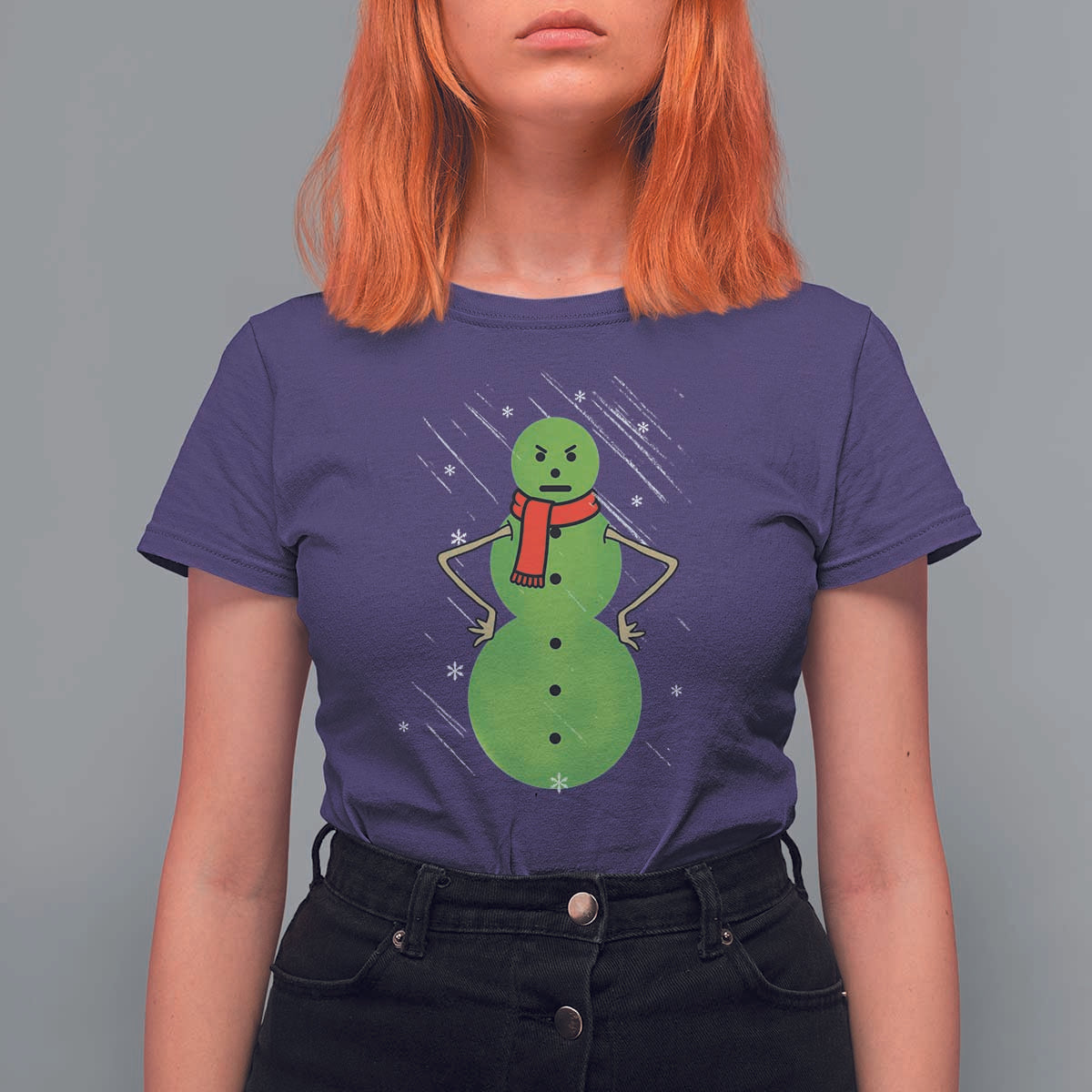 Christmas Snowman T Shirt For Women Funny Angry Snowmen - Wonder Print Shop