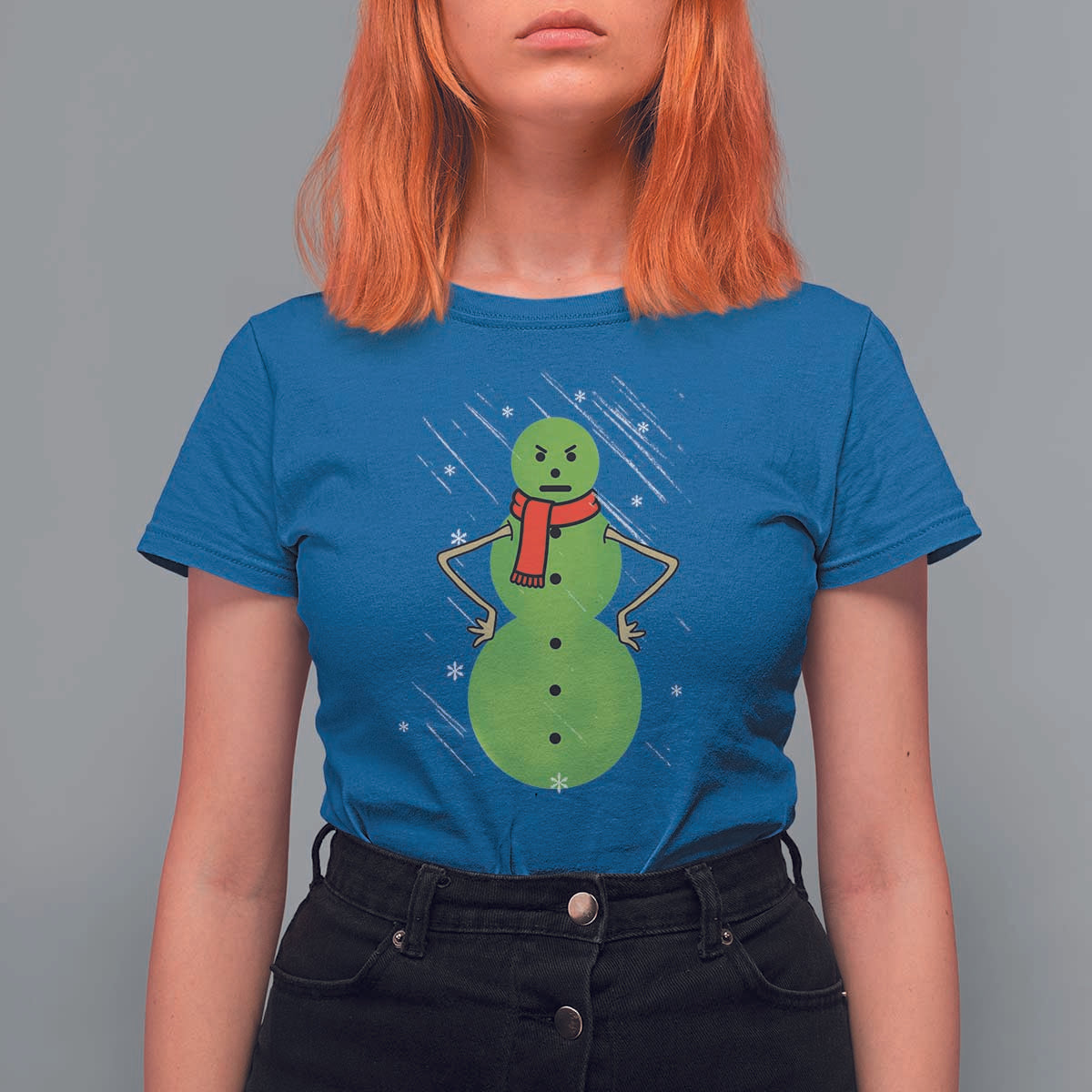 Christmas Snowman T Shirt For Women Funny Angry Snowmen - Wonder Print Shop