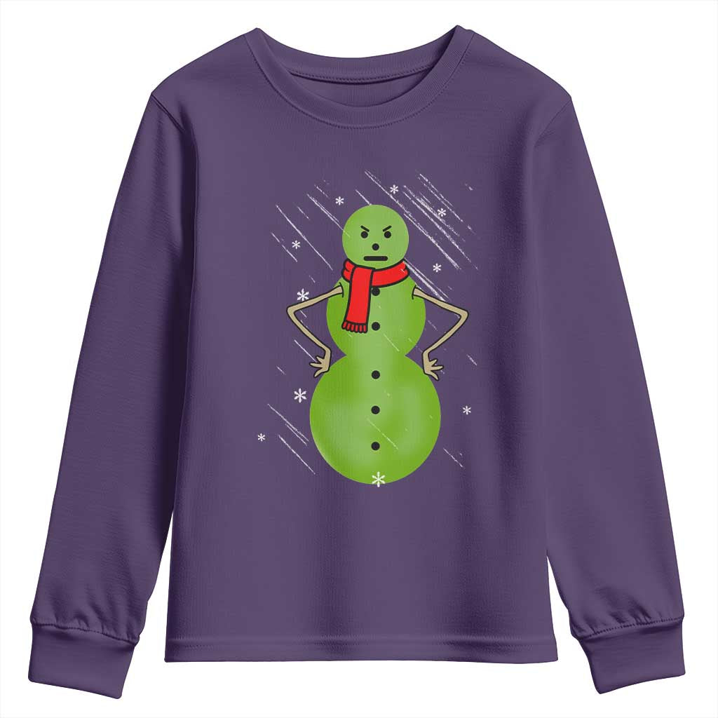 Christmas Snowman Youth Sweatshirt Funny Angry Snowmen - Wonder Print Shop