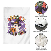 Cute Halloween Ghost Garden Flag Spooky Vibes Only With Pumpkin - Wonder Print Shop
