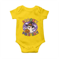 Cute Halloween Ghost Baby Onesie Spooky Vibes Only With Pumpkin - Wonder Print Shop
