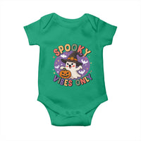 Cute Halloween Ghost Baby Onesie Spooky Vibes Only With Pumpkin - Wonder Print Shop