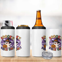 Cute Halloween Ghost 4 in 1 Can Cooler Tumbler Spooky Vibes Only With Pumpkin