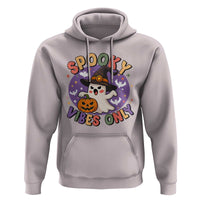 Cute Halloween Ghost Hoodie Spooky Vibes Only With Pumpkin - Wonder Print Shop