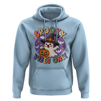 Cute Halloween Ghost Hoodie Spooky Vibes Only With Pumpkin - Wonder Print Shop