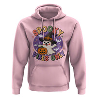 Cute Halloween Ghost Hoodie Spooky Vibes Only With Pumpkin - Wonder Print Shop