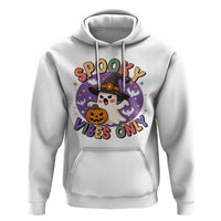Cute Halloween Ghost Hoodie Spooky Vibes Only With Pumpkin - Wonder Print Shop