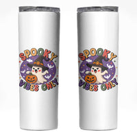 Cute Halloween Ghost Skinny Tumbler Spooky Vibes Only With Pumpkin