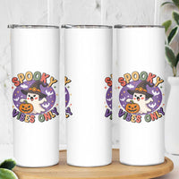 Cute Halloween Ghost Skinny Tumbler Spooky Vibes Only With Pumpkin