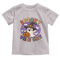 Cute Halloween Ghost Toddler T Shirt Spooky Vibes Only With Pumpkin - Wonder Print Shop