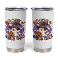 Cute Halloween Ghost Tumbler Cup Spooky Vibes Only With Pumpkin
