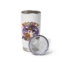 Cute Halloween Ghost Tumbler Cup Spooky Vibes Only With Pumpkin
