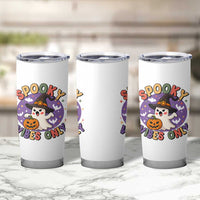 Cute Halloween Ghost Tumbler Cup Spooky Vibes Only With Pumpkin