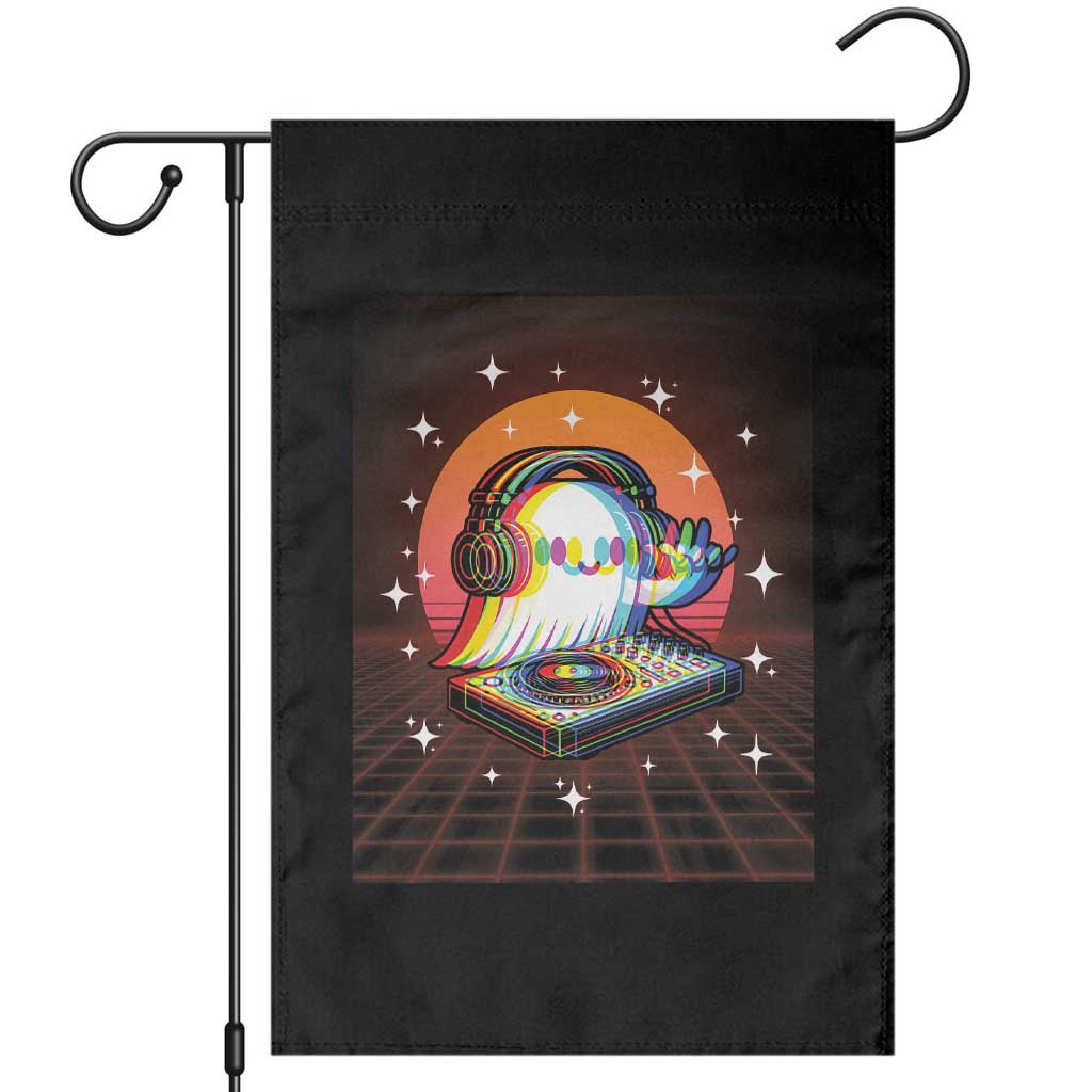 Halloween Ghost Garden Flag Funny Trippy Vaporwave DJ Music Party - Wonder Print Shop