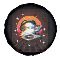 Halloween Ghost Spare Tire Cover Funny Trippy Vaporwave DJ Music Party - Wonder Print Shop