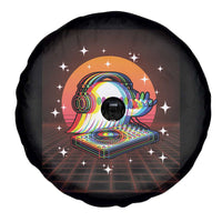 Halloween Ghost Spare Tire Cover Funny Trippy Vaporwave DJ Music Party - Wonder Print Shop