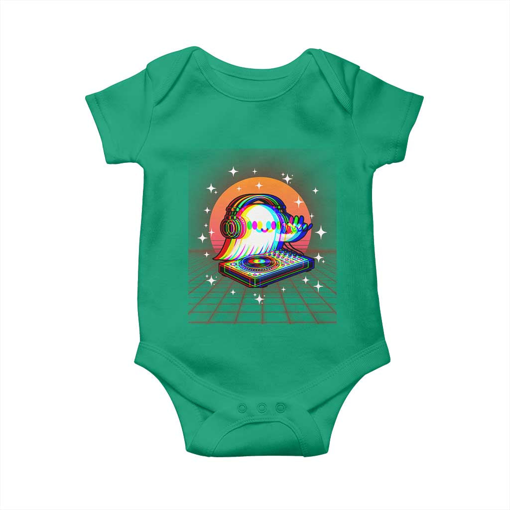 Halloween Ghost Baby Onesie Funny Trippy Vaporwave DJ Music Party - Wonder Print Shop