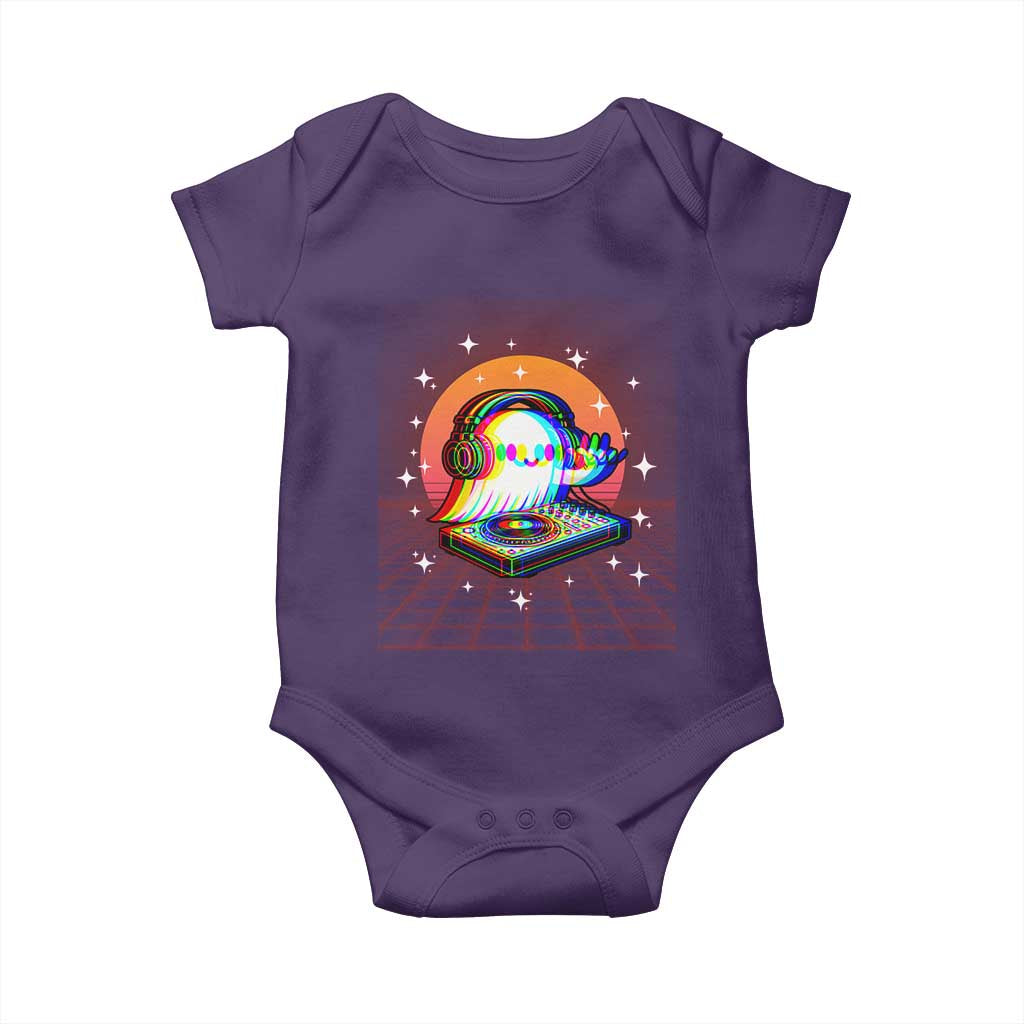 Halloween Ghost Baby Onesie Funny Trippy Vaporwave DJ Music Party - Wonder Print Shop