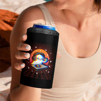 Halloween Ghost 4 in 1 Can Cooler Tumbler Funny Trippy Vaporwave DJ Music Party