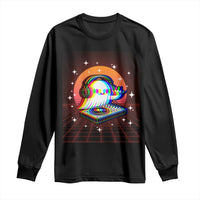 Halloween Ghost Long Sleeve Shirt Funny Trippy Vaporwave DJ Music Party - Wonder Print Shop