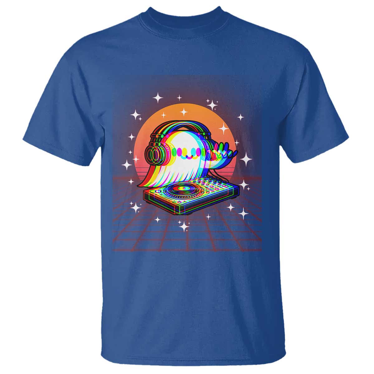 Halloween Ghost T Shirt Funny Trippy Vaporwave DJ Music Party - Wonder Print Shop