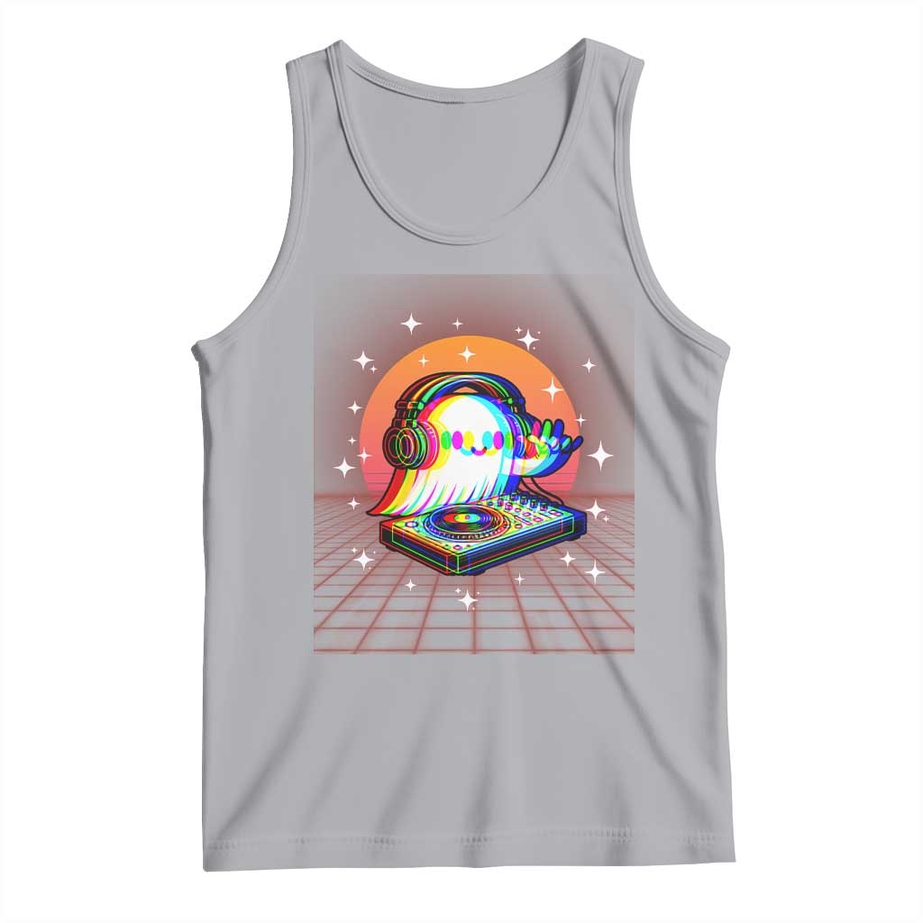 Halloween Ghost Tank Top Funny Trippy Vaporwave DJ Music Party - Wonder Print Shop