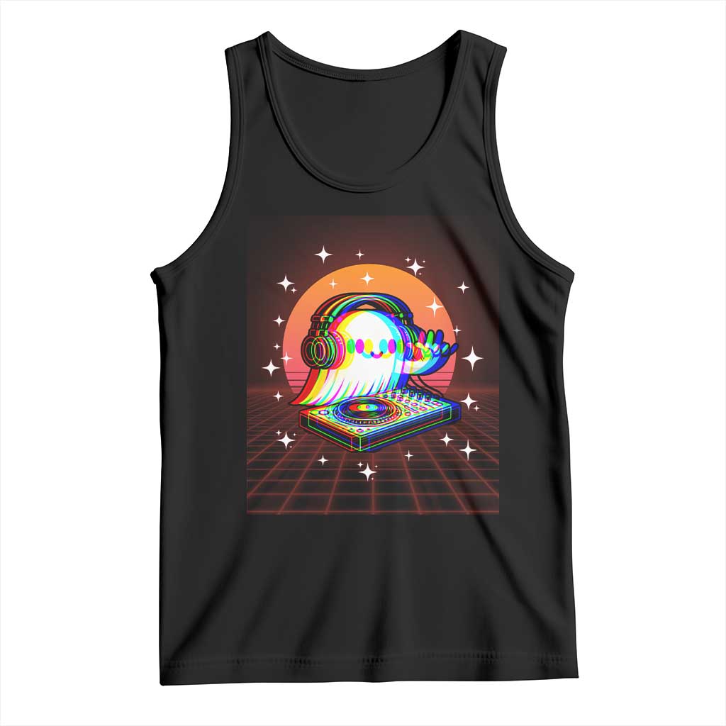 Halloween Ghost Tank Top Funny Trippy Vaporwave DJ Music Party - Wonder Print Shop