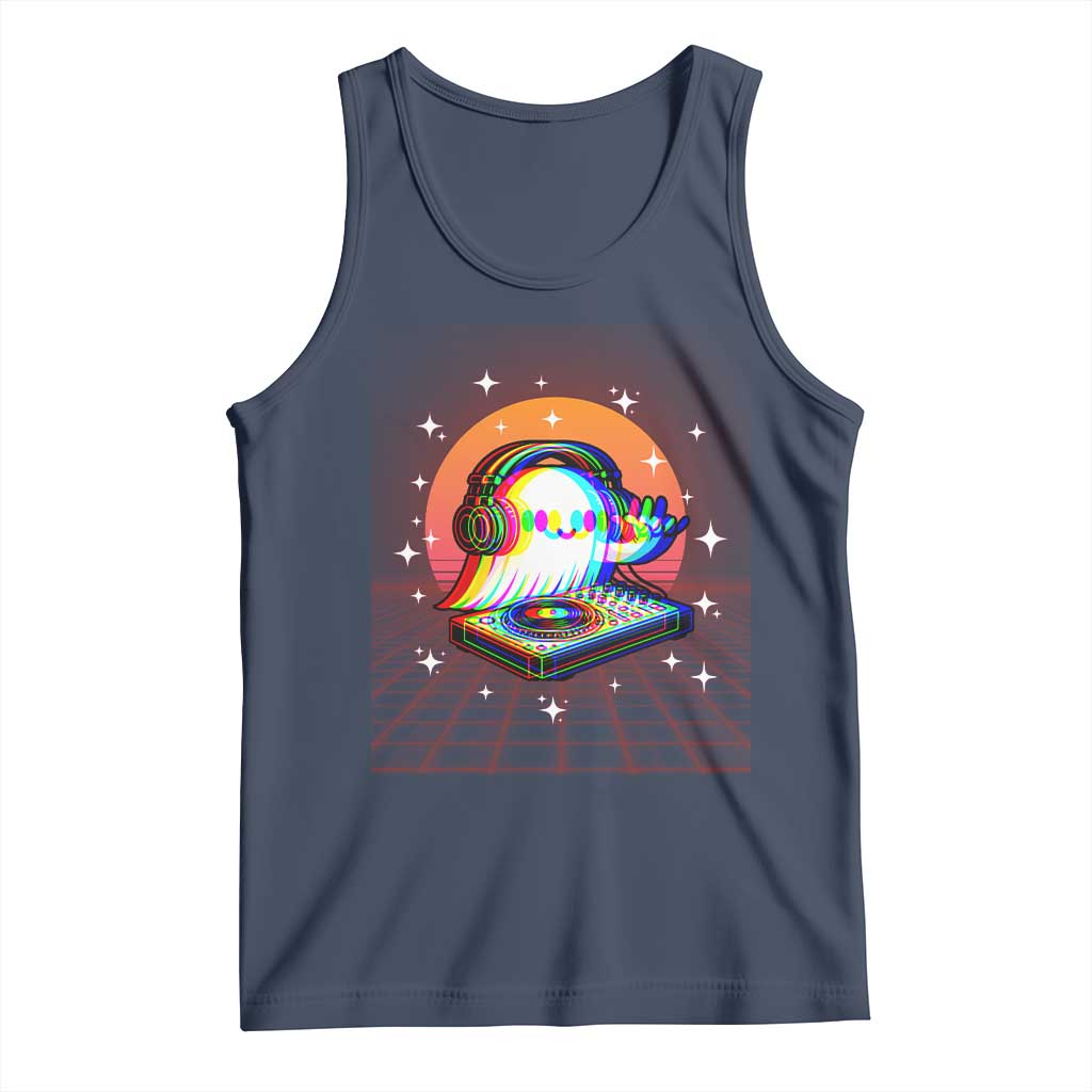 Halloween Ghost Tank Top Funny Trippy Vaporwave DJ Music Party - Wonder Print Shop