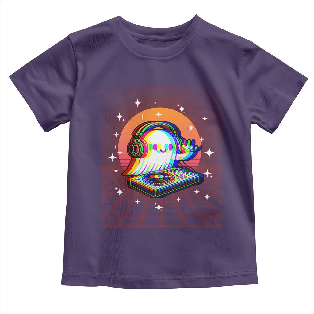Halloween Ghost Toddler T Shirt Funny Trippy Vaporwave DJ Music Party - Wonder Print Shop