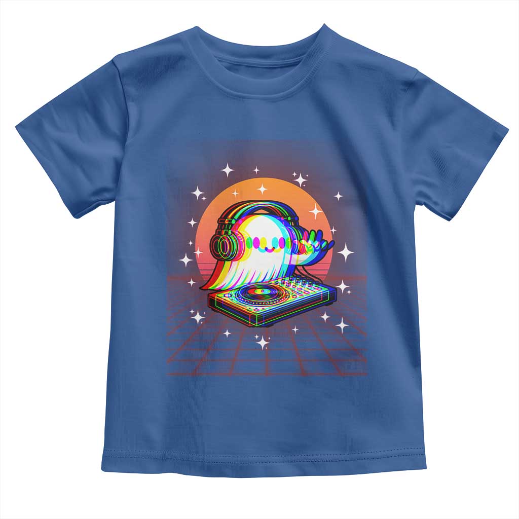 Halloween Ghost Toddler T Shirt Funny Trippy Vaporwave DJ Music Party - Wonder Print Shop