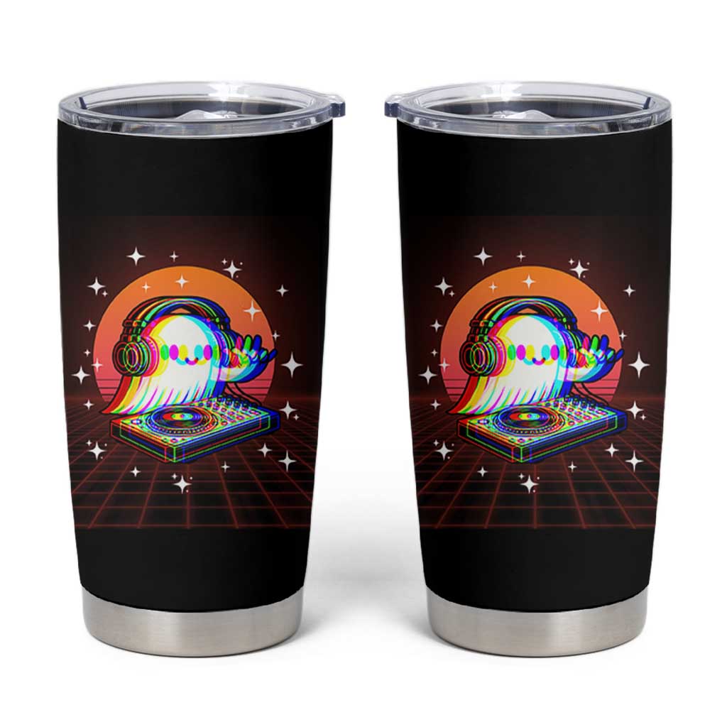 Halloween Ghost Tumbler Cup Funny Trippy Vaporwave DJ Music Party