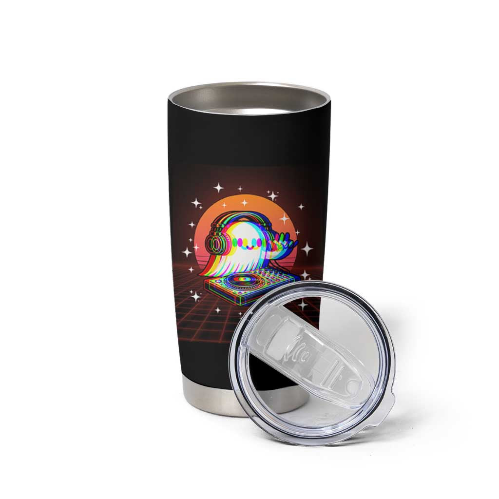 Halloween Ghost Tumbler Cup Funny Trippy Vaporwave DJ Music Party